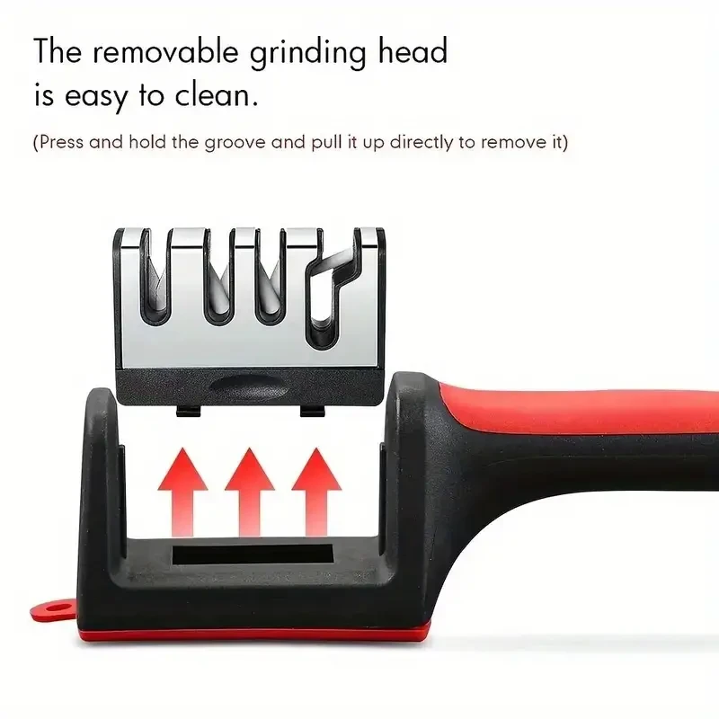 4-Stage Professional Knife Sharpener – Diamond and Ceramic Rods, Safe Design