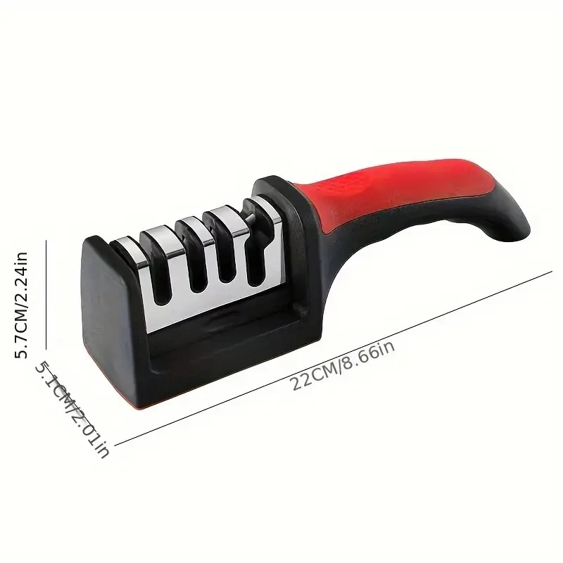 4-Stage Professional Knife Sharpener – Diamond and Ceramic Rods, Safe Design