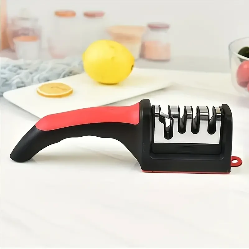 4-Stage Professional Knife Sharpener – Diamond and Ceramic Rods, Safe Design