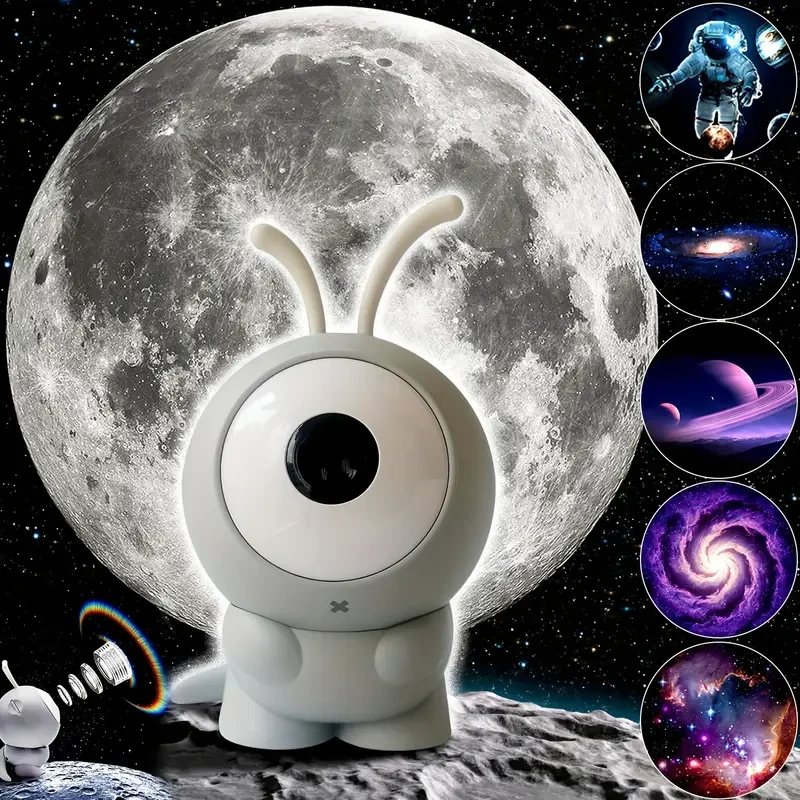 Monster Galaxy Star Projector Lamp - 6 Patterns, 360° Rotatable