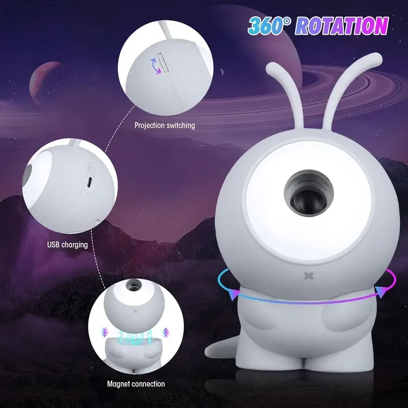 Monster Galaxy Star Projector Lamp - 6 Patterns, 360° Rotatable