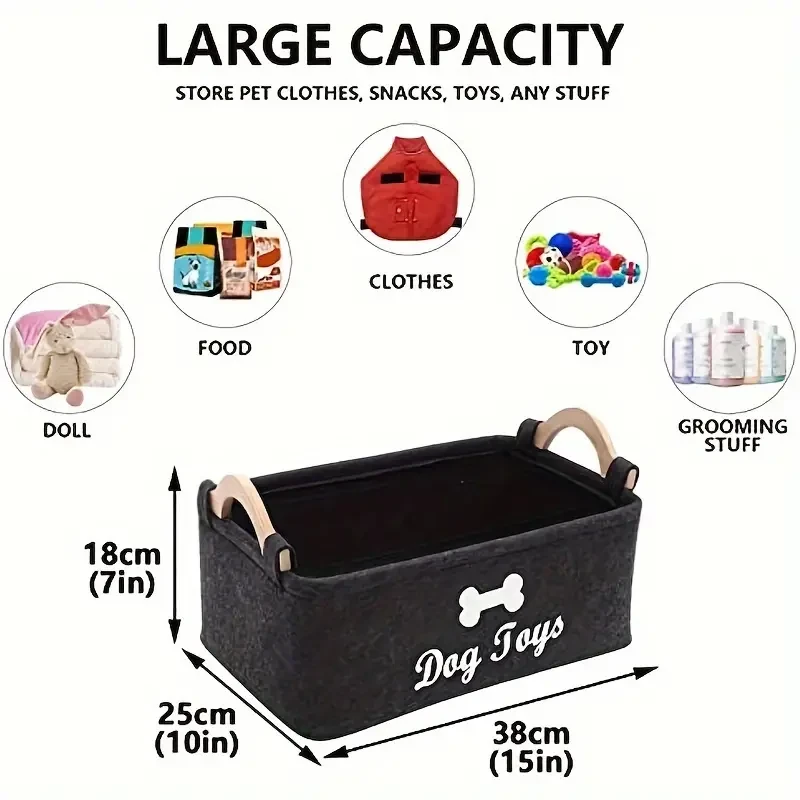 Premium Felt Pet Toy Storage Chest