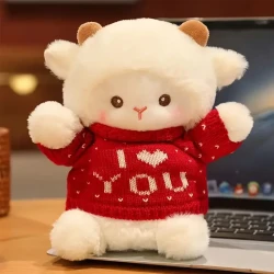 Adorable Sheep Plush Toy - Soft Polyester Cartoon Lamb Doll