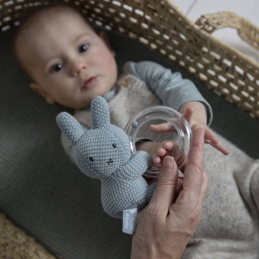 Miffy Green Knit Ring Ratlle