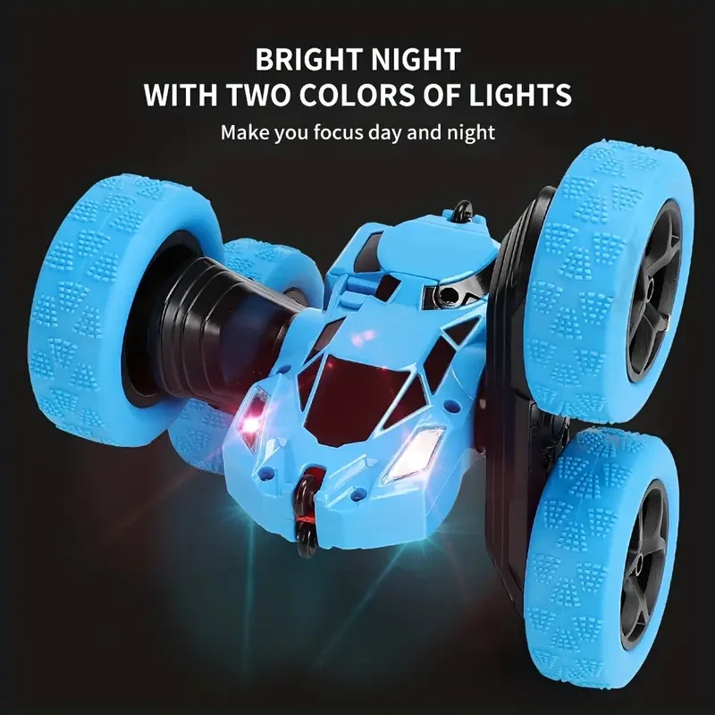 Remote Control Car Stunt RC Car, 2.4Ghz Double-sided 360° Rotation RC Track Headlight, Four-wheel Drive Off-road Drift RC Racing Toy For Boys And Girls Halloween Christmas Gifts
