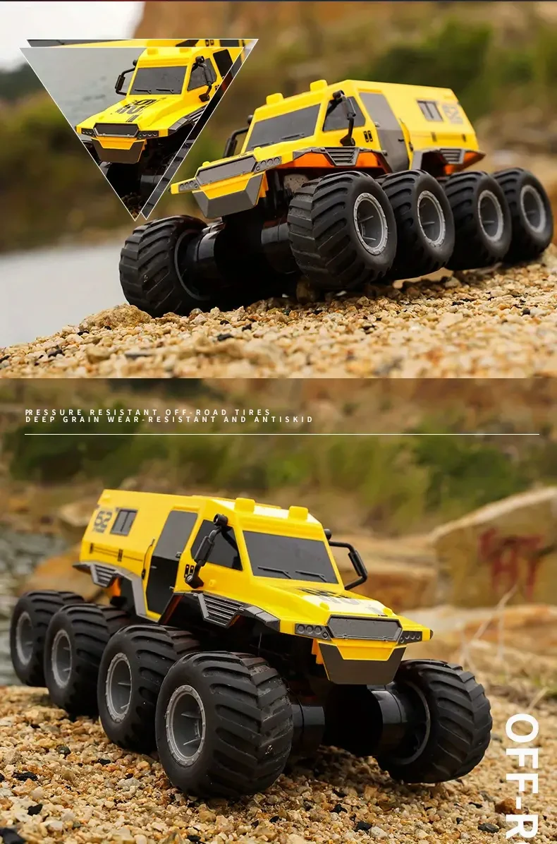 Q137 Remote Control Amphibious 8-wheel Off-road Vehicle (Single Battery), Full Body, 360°rotation And Drift, Pressure-resistant Rubber Tires, 30 Minutes Battery Life, 2.4G Remote Control