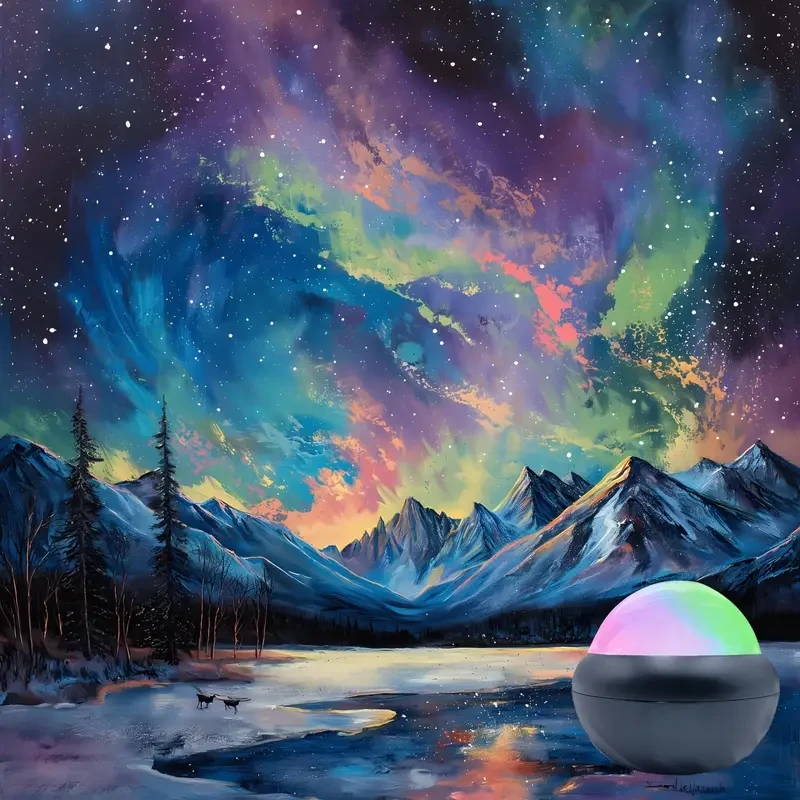 Dreamy Starry Sky Projector - 360° Panoramic View, Multi-Color LED Light with Remote