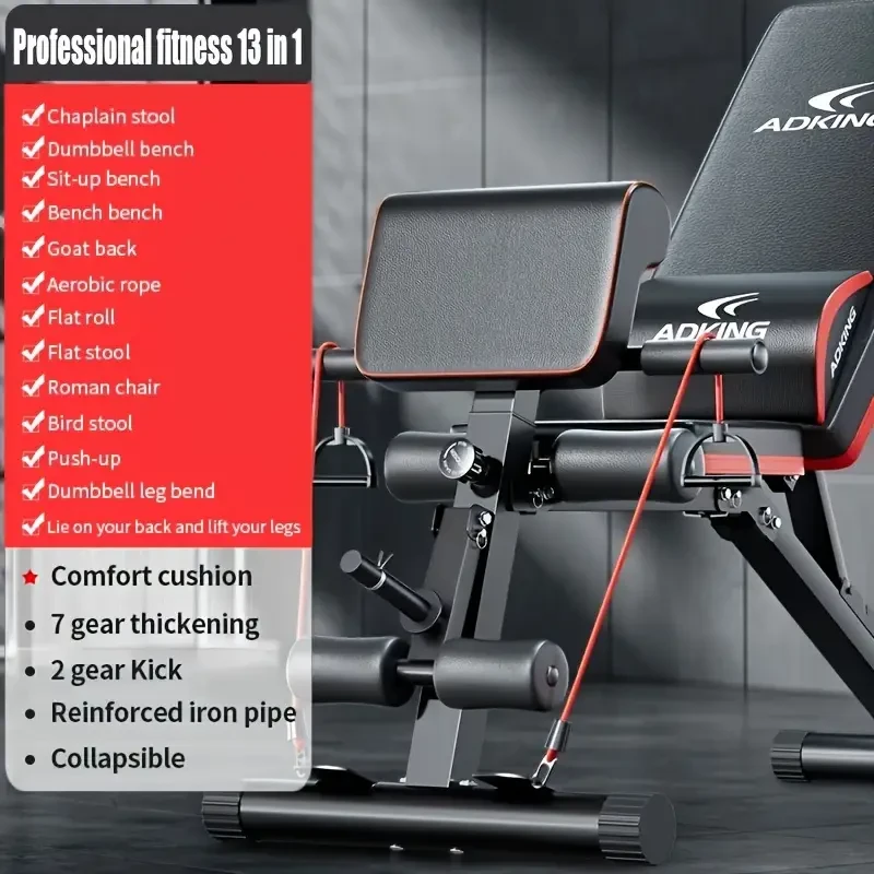 ADKING 13-in-1 Foldable Dumbbell Bench - Adjustable Sit-Up Aid & Strength Trainer