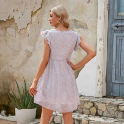 A- Line Small Flower Holiday Beach Dress