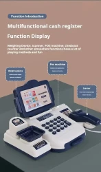 Kids Supermarket Cash Register Toy with Scanner and POS Machine – Educational Role Play Set for Children Ages 3-6 Years – Pretend Play Shopping Checkout with Weighing Scale, Sound & Light Effects