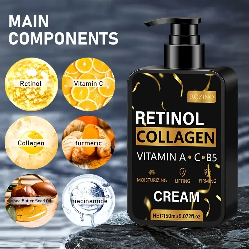 ROZINO Collagen & Vitamin A Cream - Hydrating & Firming Moisturizer (150ml)