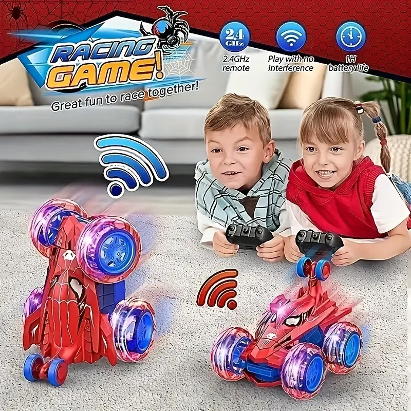 Remote Control Stunt Car Toy with LED Wheels - 360°