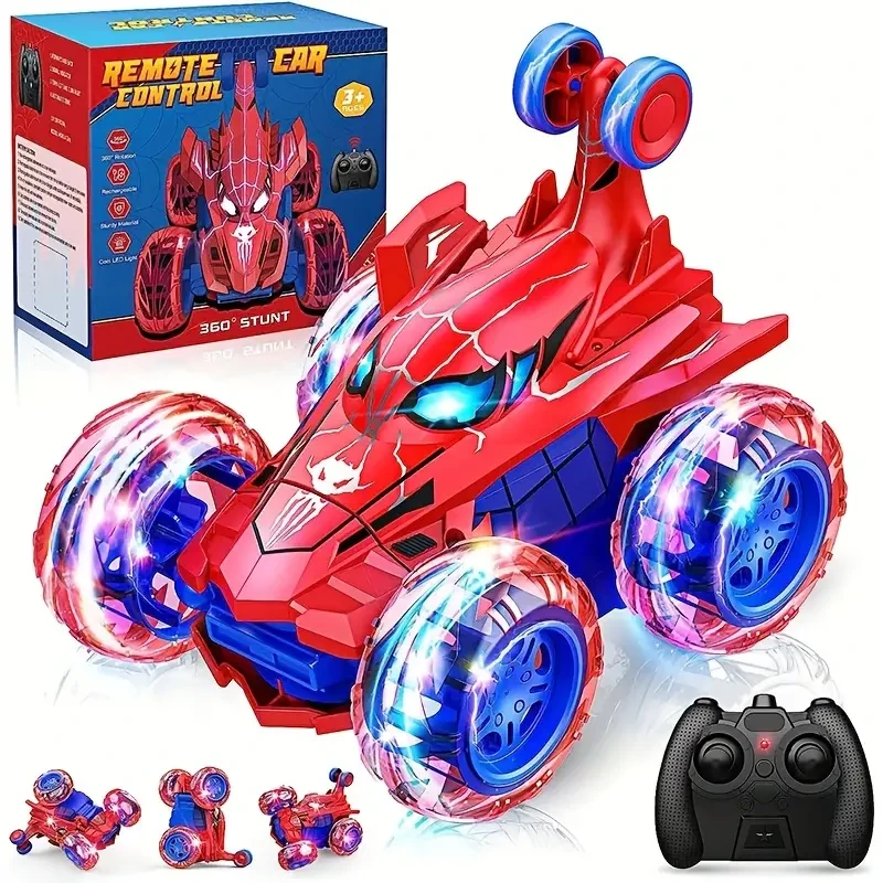 Remote Control Stunt Car Toy with LED Wheels - 360°