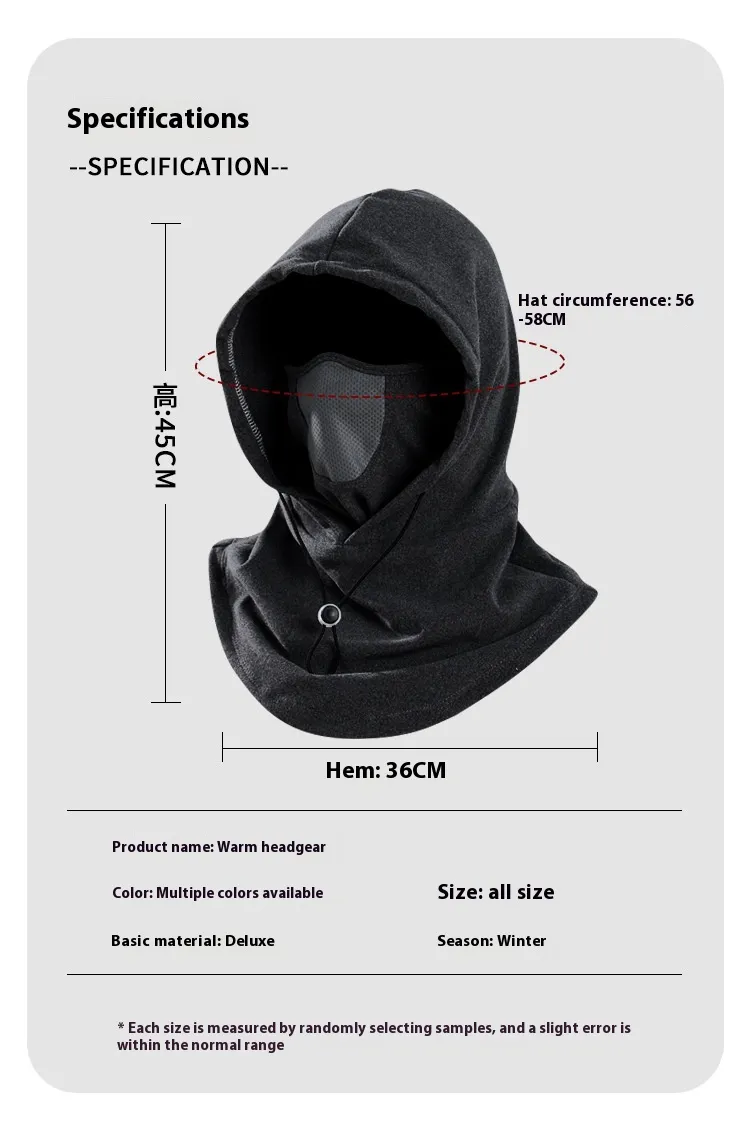 thumbnail image 2 of Winter Windproof Thermal Fleece Neck Mask – Ski Balaclava Hood Full Face Cover 2 of 6