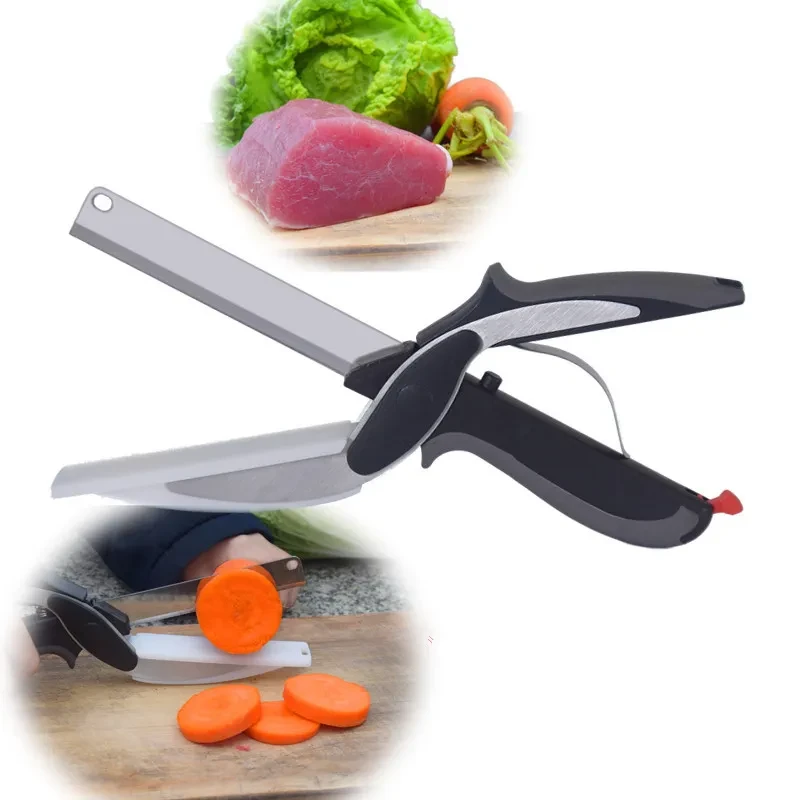 Scissors Knife Cutter Multipurpose 2 In 1 Clever Stainless Steel