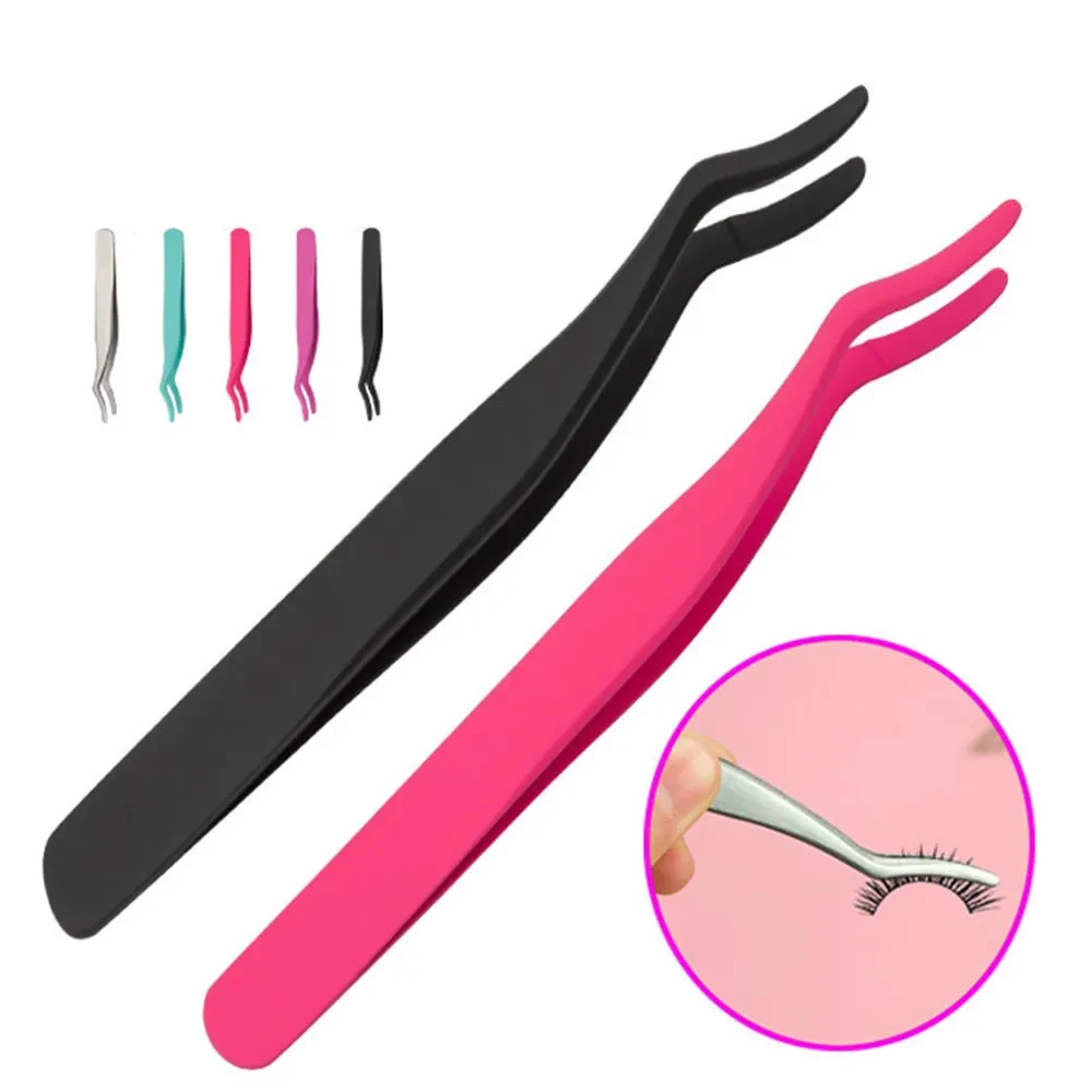 Stainless Steel Eyelash Curler Aid Tweezers