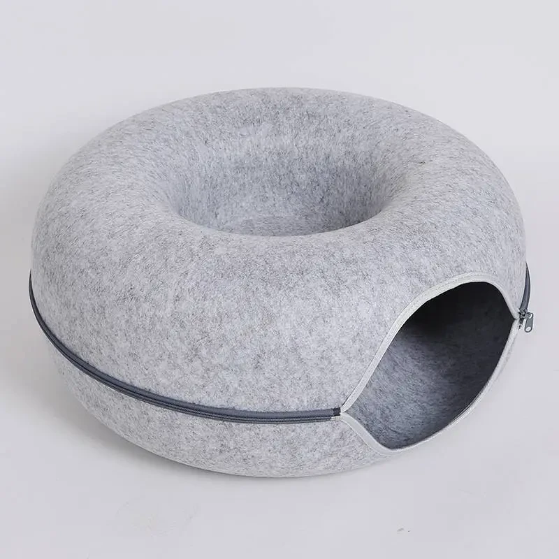 Cozy Donut Cuddler Bed - Soft, Fluffy, Faux