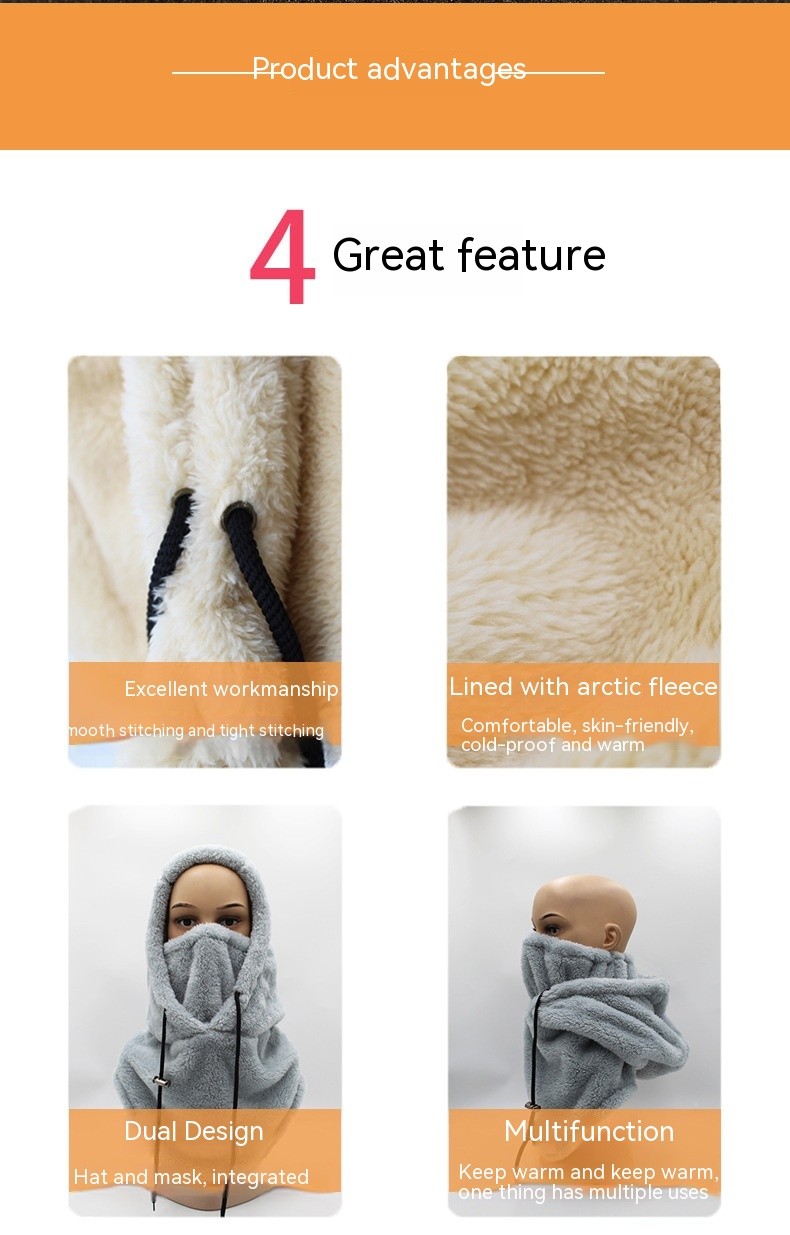 Winter Outdoor Sherp Hooded Sports Windproof Mask⛷️