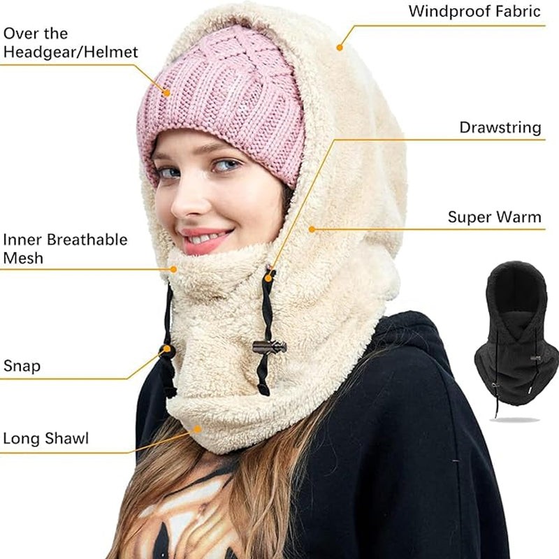 Winter Outdoor Sherp Hooded Sports Windproof Mask⛷️
