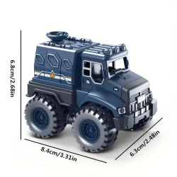Push-Operated 4-Piece Mini Military Series Armored Vehicles Set with Missile and Rocket Launcher Models for Boys, Suitable for Ages 3-6 Years – Inertia Toy Trucks with No Wireless Features
