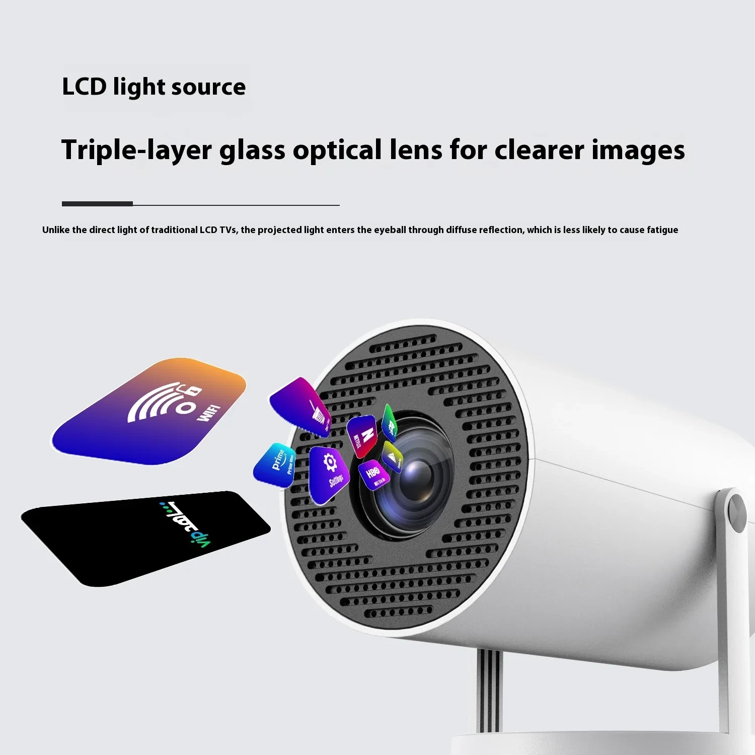 Portable Home Projector - 180° Projection Angle & Automatic Focus
