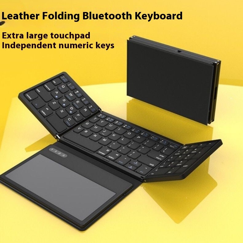 BOW Foldable Bluetooth Keyboard Rechargeable Keyboard Mini Folding Wireless Keyboard Aluminum Keypad With Stand For Phone