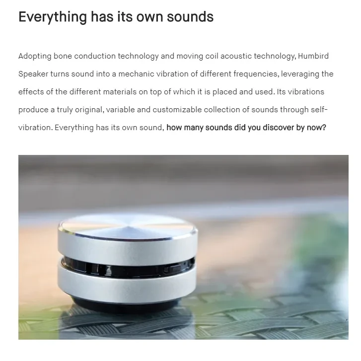 Bone Conduction Hummingbird Speaker