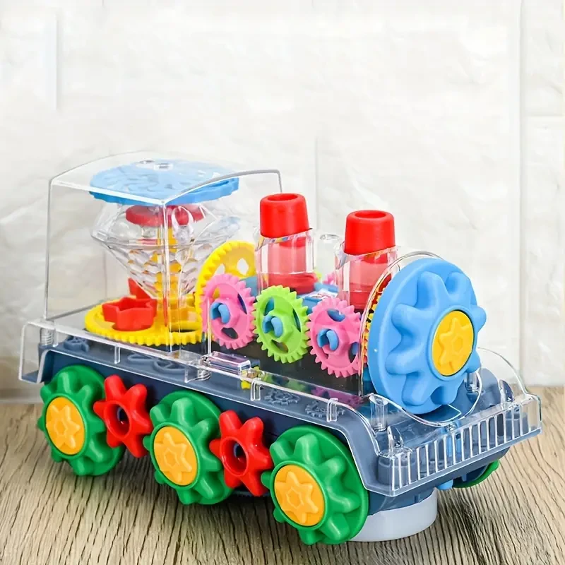 Magical Transparent Train Toy with Lights, Music & 360° Movement - Ideal Christmas Gift for Youngsters Ages 3-6 (Batteries Not Included) by MAYAPHILOS