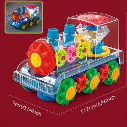 Magical Transparent Train Toy with Lights, Music & 360° Movement - Ideal Christmas Gift for Youngsters Ages 3-6 (Batteries Not Included) by MAYAPHILOS