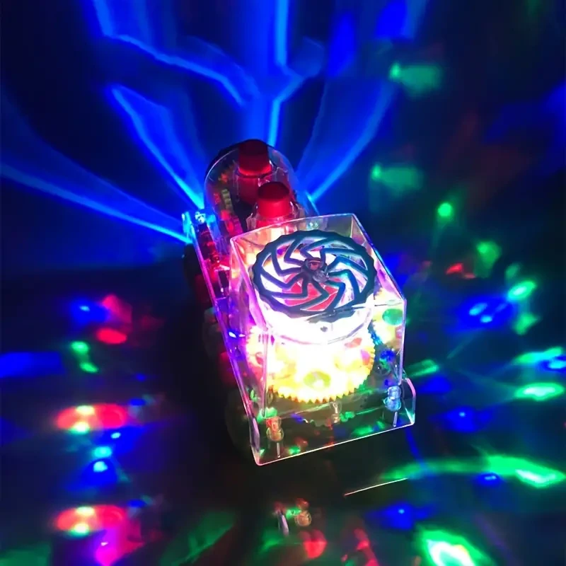 Magical Transparent Train Toy with Lights, Music & 360° Movement - Ideal Christmas Gift for Youngsters Ages 3-6 (Batteries Not Included) by MAYAPHILOS