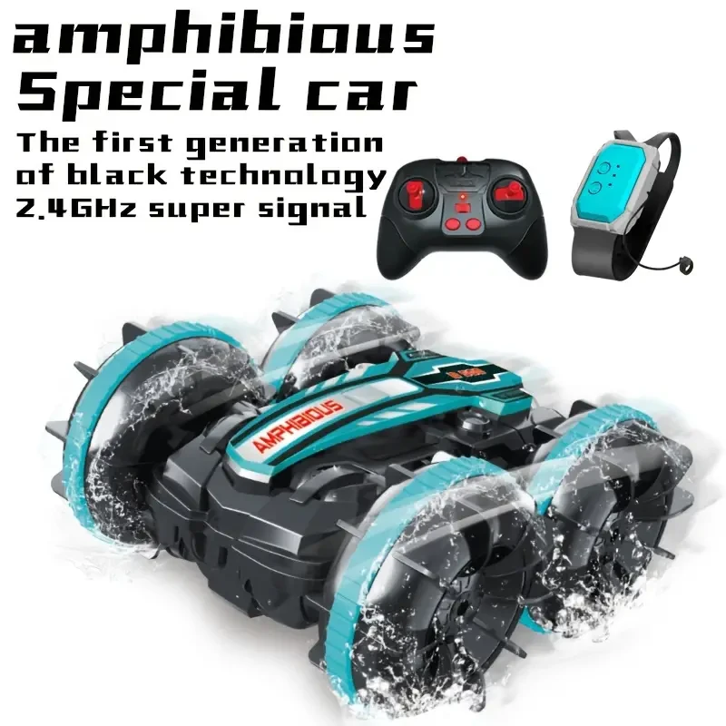 Amphibious 4WD Stunt RC Car - 360° Rotation, Gesture Control, All-Terrain