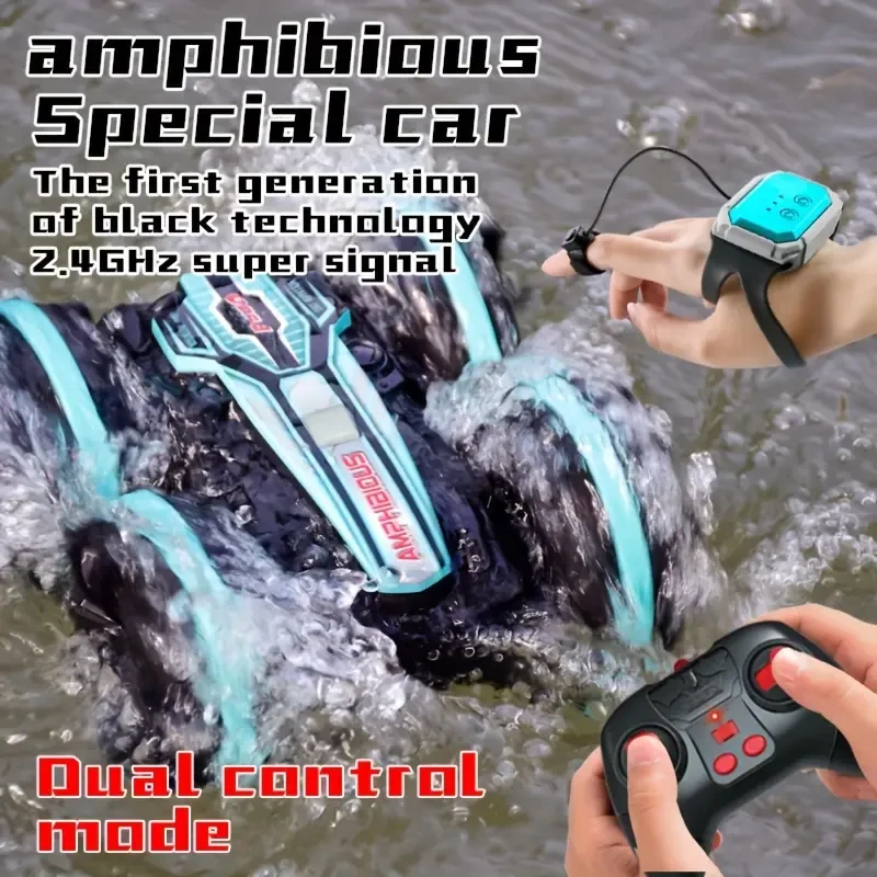 Amphibious 4WD Stunt RC Car - 360° Rotation, Gesture Control, All-Terrain