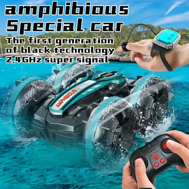 Amphibious 4WD Stunt RC Car - 360° Rotation, Gesture Control, All-Terrain