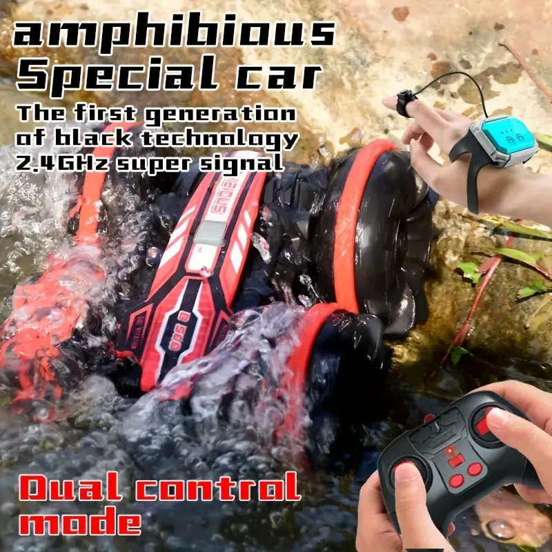 Amphibious 4WD Stunt RC Car - 360° Rotation, Gesture Control, All-Terrain