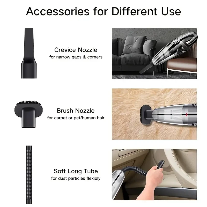 Car Wireless Vacuum Cleaner Large Capacity Dust Cup Strong Suction