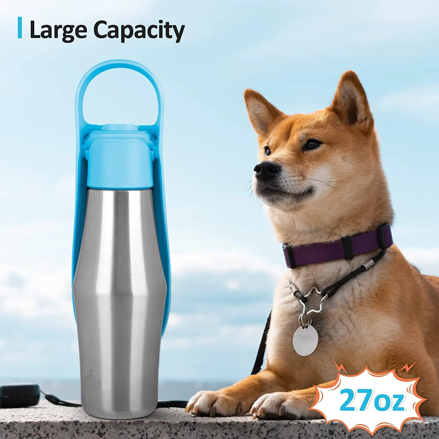 Bottle Soft Silicone Leaf Design For Pets Outdoor Drinking