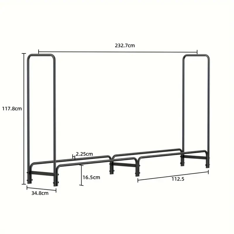 Heavy-Duty Metal Firewood Rack – Wrought Iron Log Holder for Fireplace
