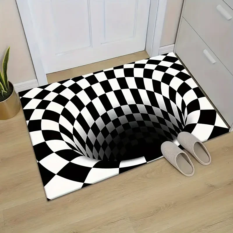 Vibrant 3D Optical Illusion Carpet – Colorful Fall Design Floor Mat