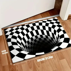 Vibrant 3D Optical Illusion Carpet – Colorful Fall Design Floor Mat