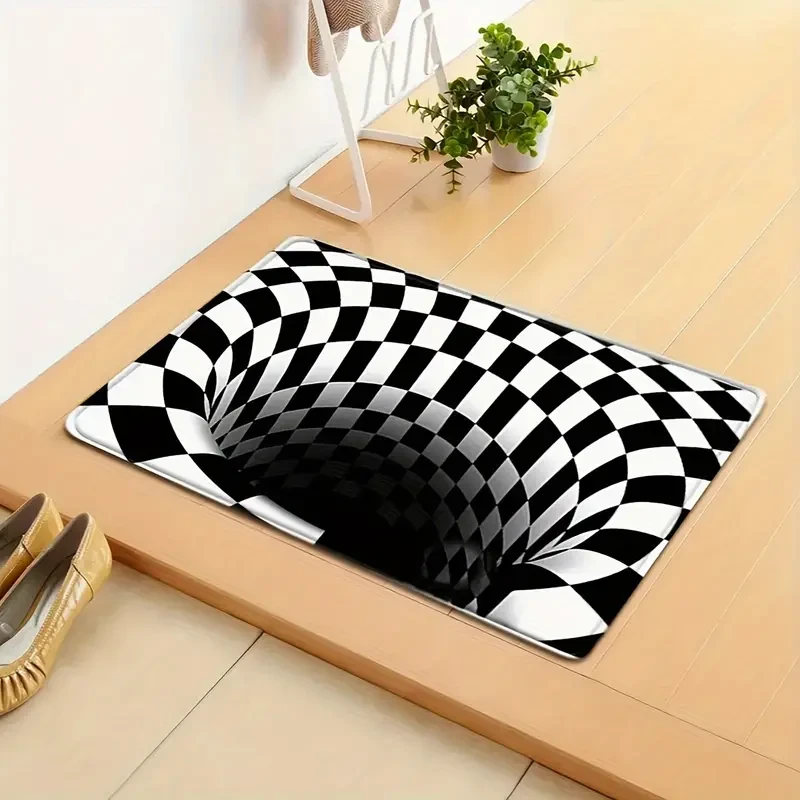 Vibrant 3D Optical Illusion Carpet – Colorful Fall Design Floor Mat