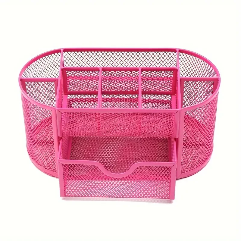 Pen Holder Mesh Desk Tidy – Desktop Stationery Organizer with Drawer
