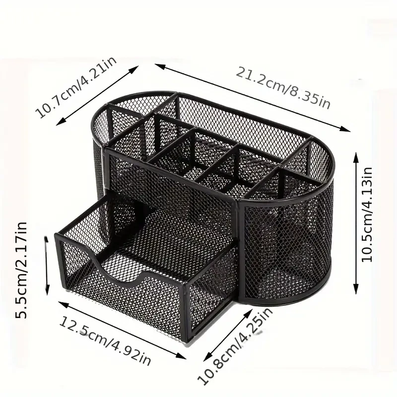 Pen Holder Mesh Desk Tidy – Desktop Stationery Organizer with Drawer