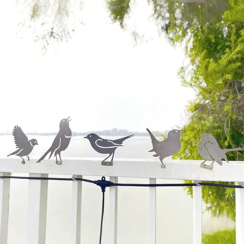 5pcs Rusty Metal Birds Set – Outdoor Garden & Yard Decor