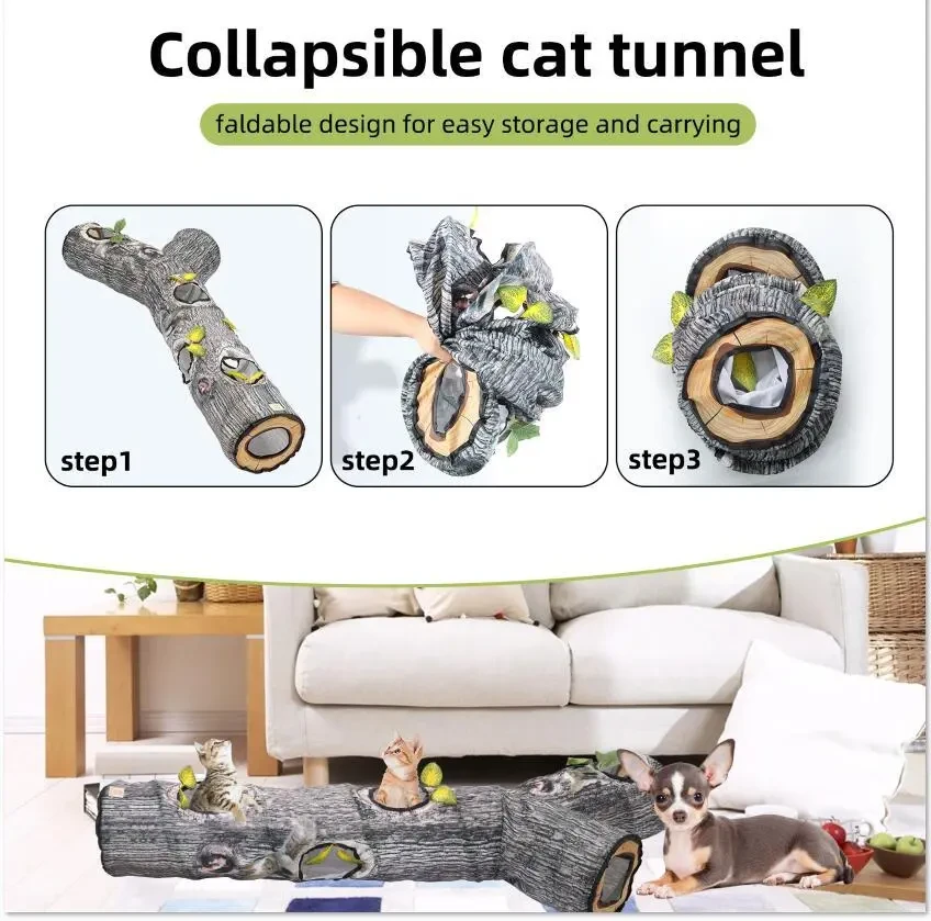 Tree Pattern Tunnel Pet Toy