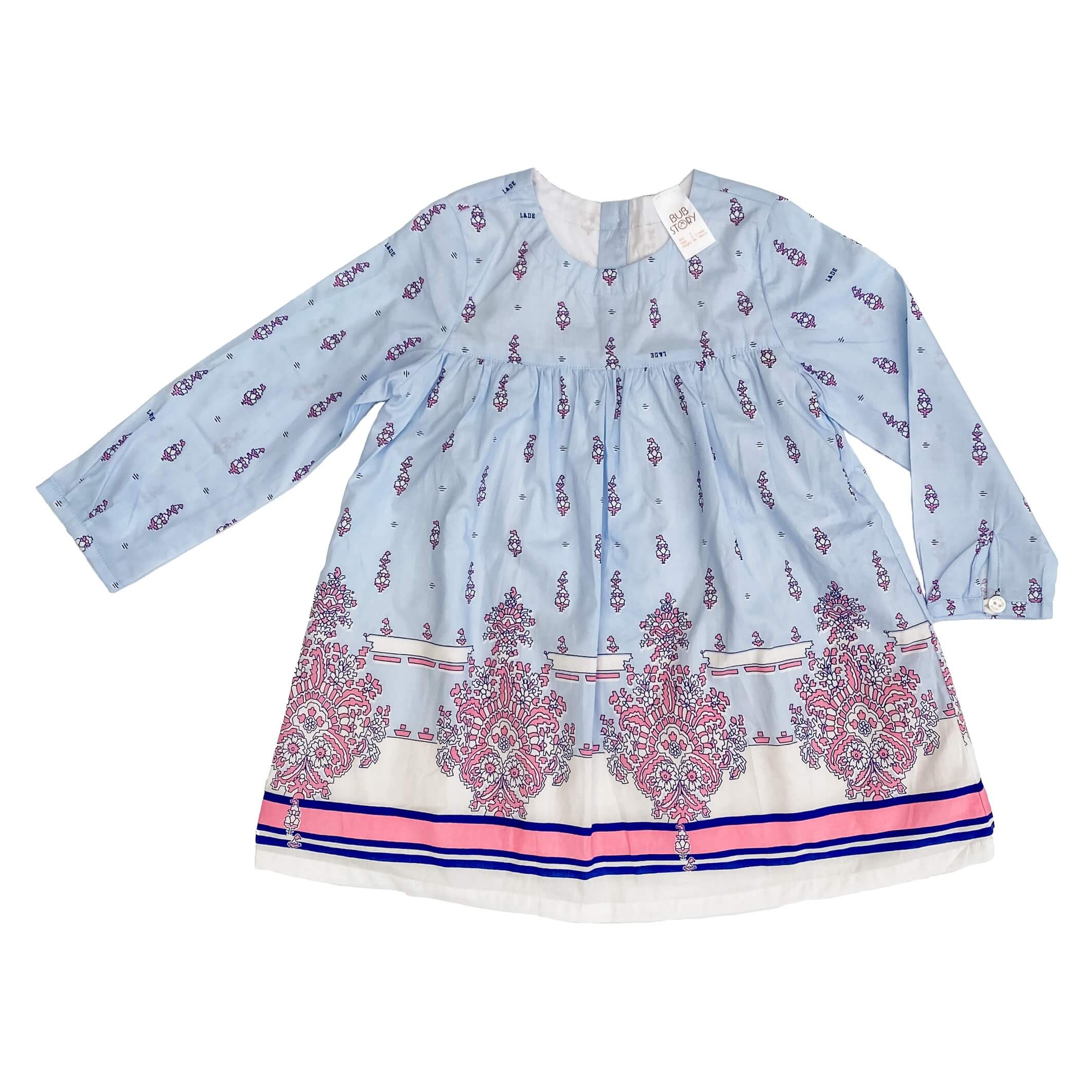 Dress Light Long Sleeve Porcelain Blue | 6-12m