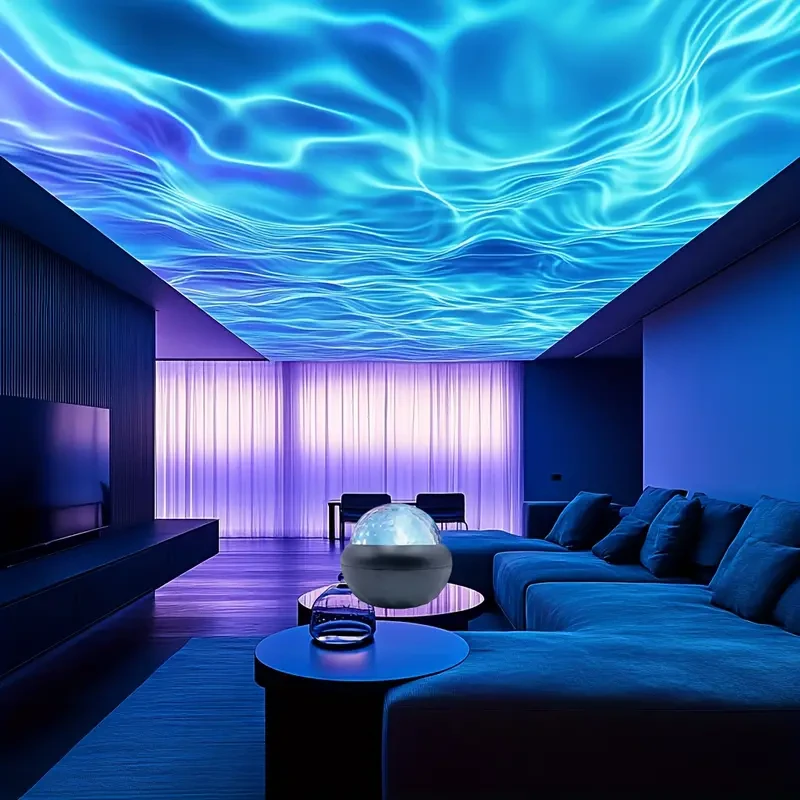 Black LED Water Ripple Projector – Multi-Color USB Crystal Ball Night Light
