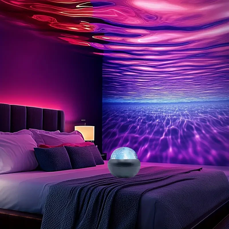 Black LED Water Ripple Projector – Multi-Color USB Crystal Ball Night Light