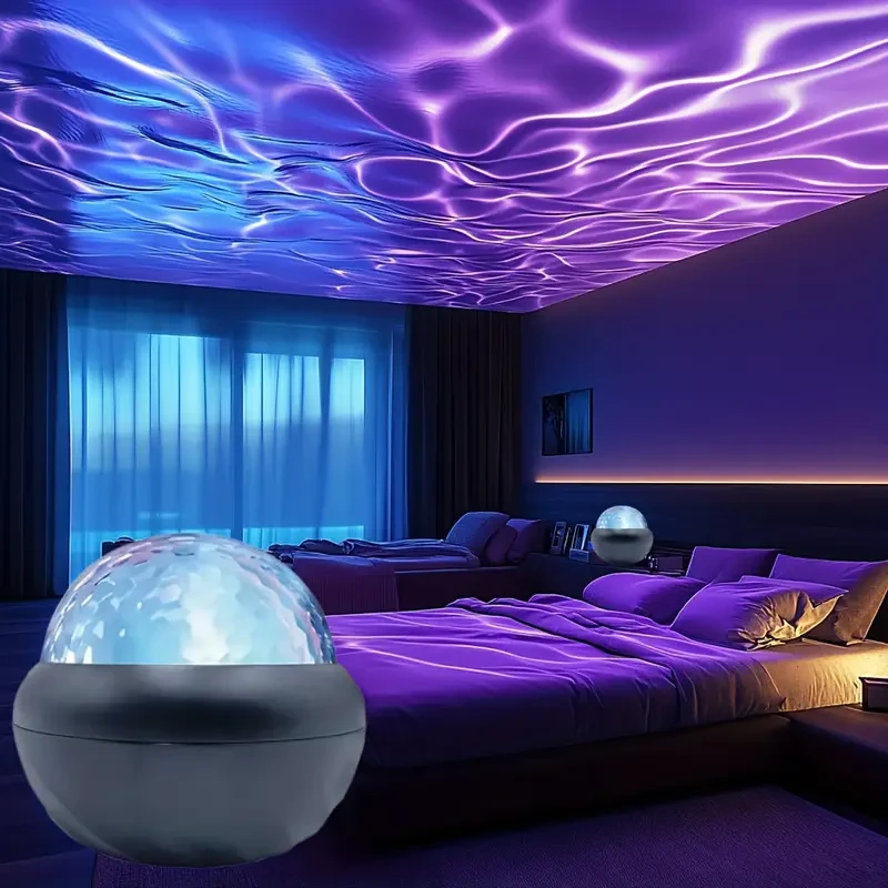 Black LED Water Ripple Projector – Multi-Color USB Crystal Ball Night Light