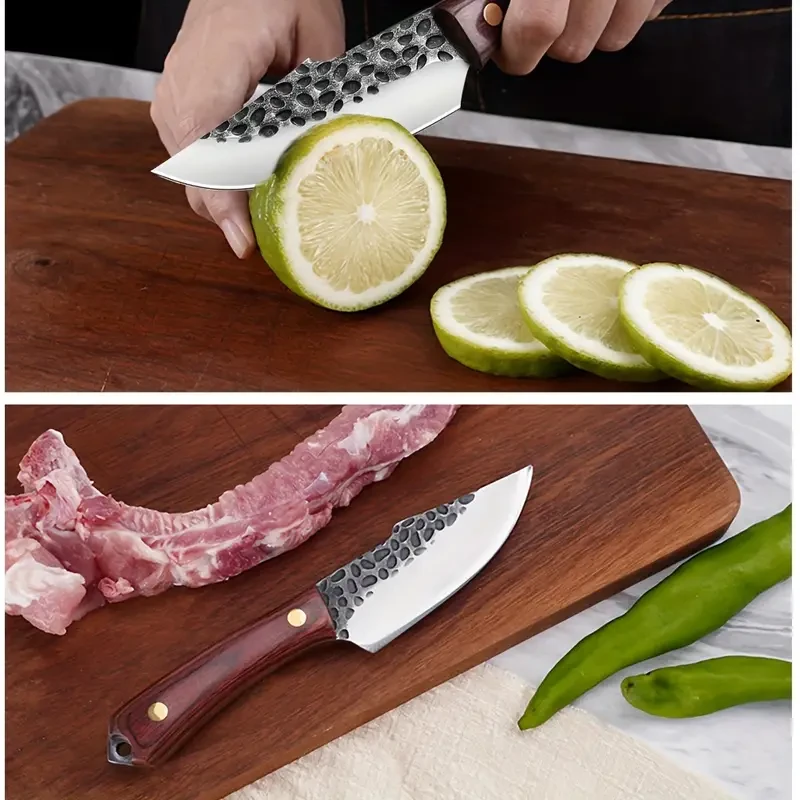 8PCS Professional Chef Butcher's Knife Set – High Carbon Steel Japanese Kitchen Knives + Storage Bag