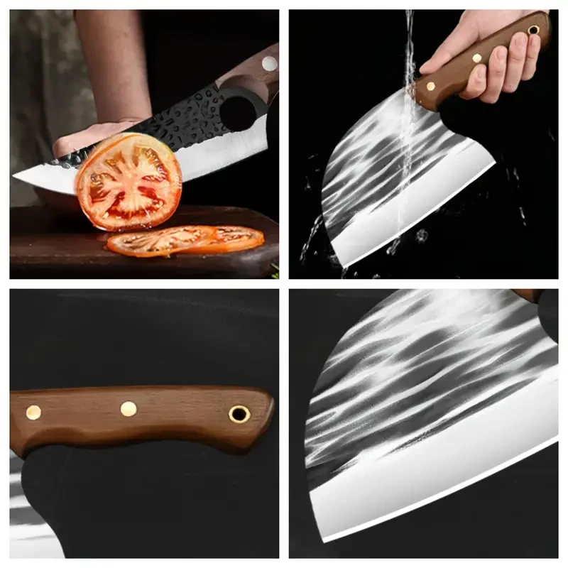 8PCS Professional Chef Butcher's Knife Set – High Carbon Steel Japanese Kitchen Knives + Storage Bag